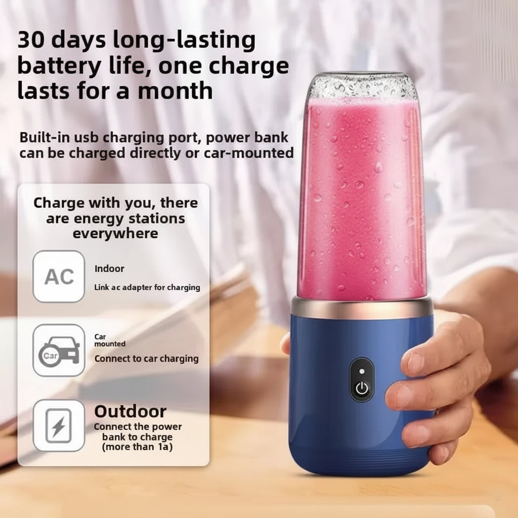 Portable Fruit Juice Blenders Summer Personal Electric Mini Bottle Home USB 6 Blades Juicer Cup Machine for Kitchen